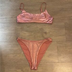 Superdown metallic pink bikini set